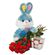 red roses with plush toy and chocolates. Omsk